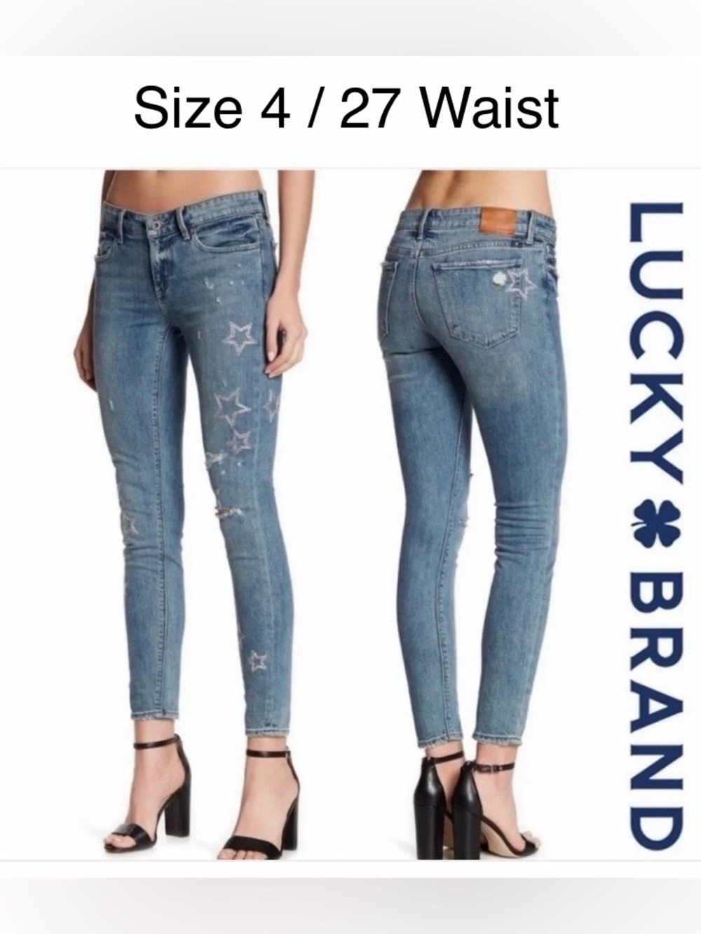 Lucky “Stella” star jeans, size 4/27